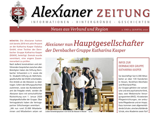 Deckblatt der Alexianer Zeitung 2./3. Quartal 2020